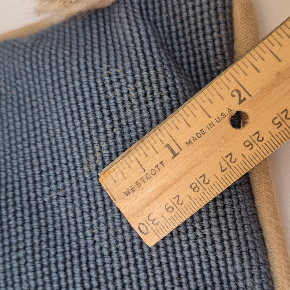 Vintage Airedale Terroir Dog Blue Needlepoint Pillow with Tassels Antique - Picture 6 of 6